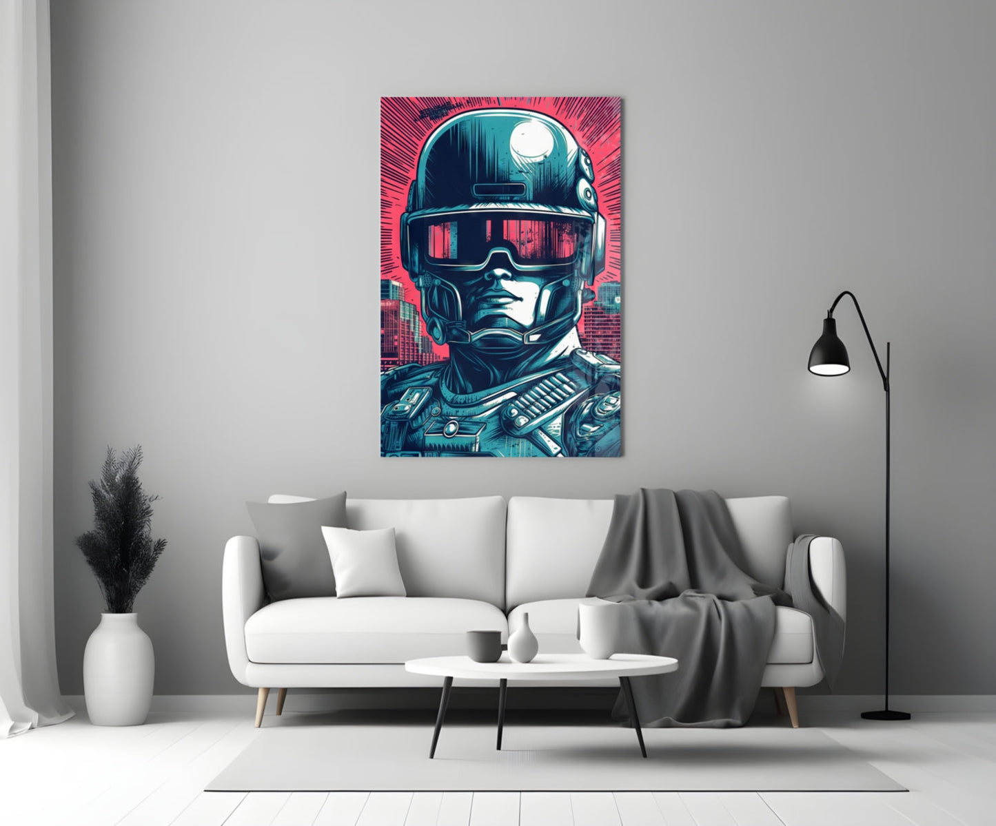 Sci-Fi Soldier Glass Wall Art