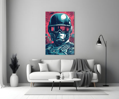 Sci-Fi Soldier Glass Wall Art