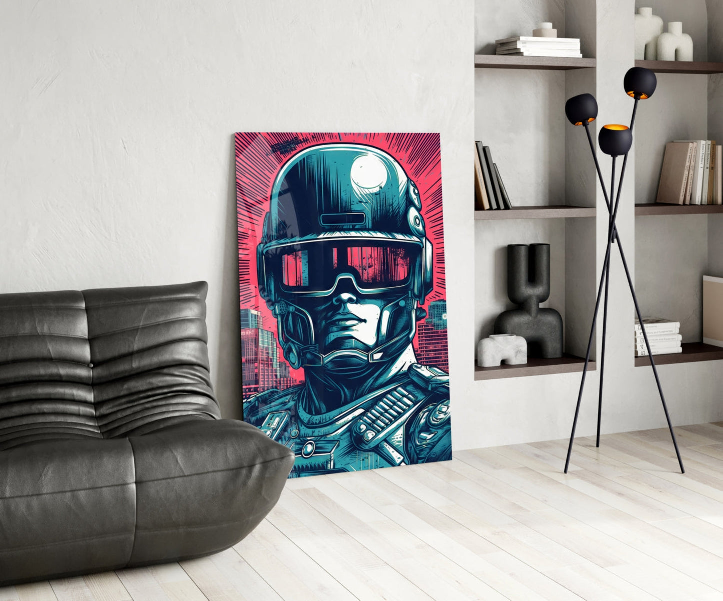 Sci-Fi Soldier Glass Wall Art