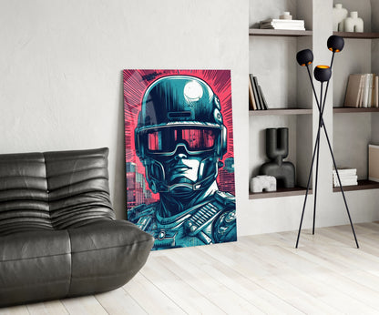 Sci-Fi Soldier Glass Wall Art
