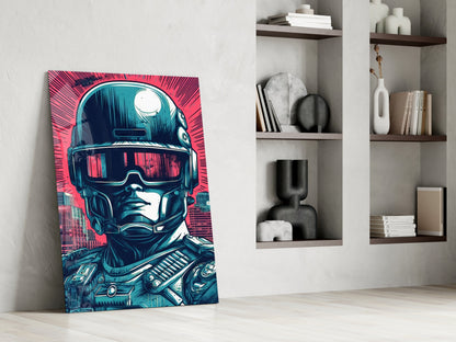Sci-Fi Soldier Glass Wall Art