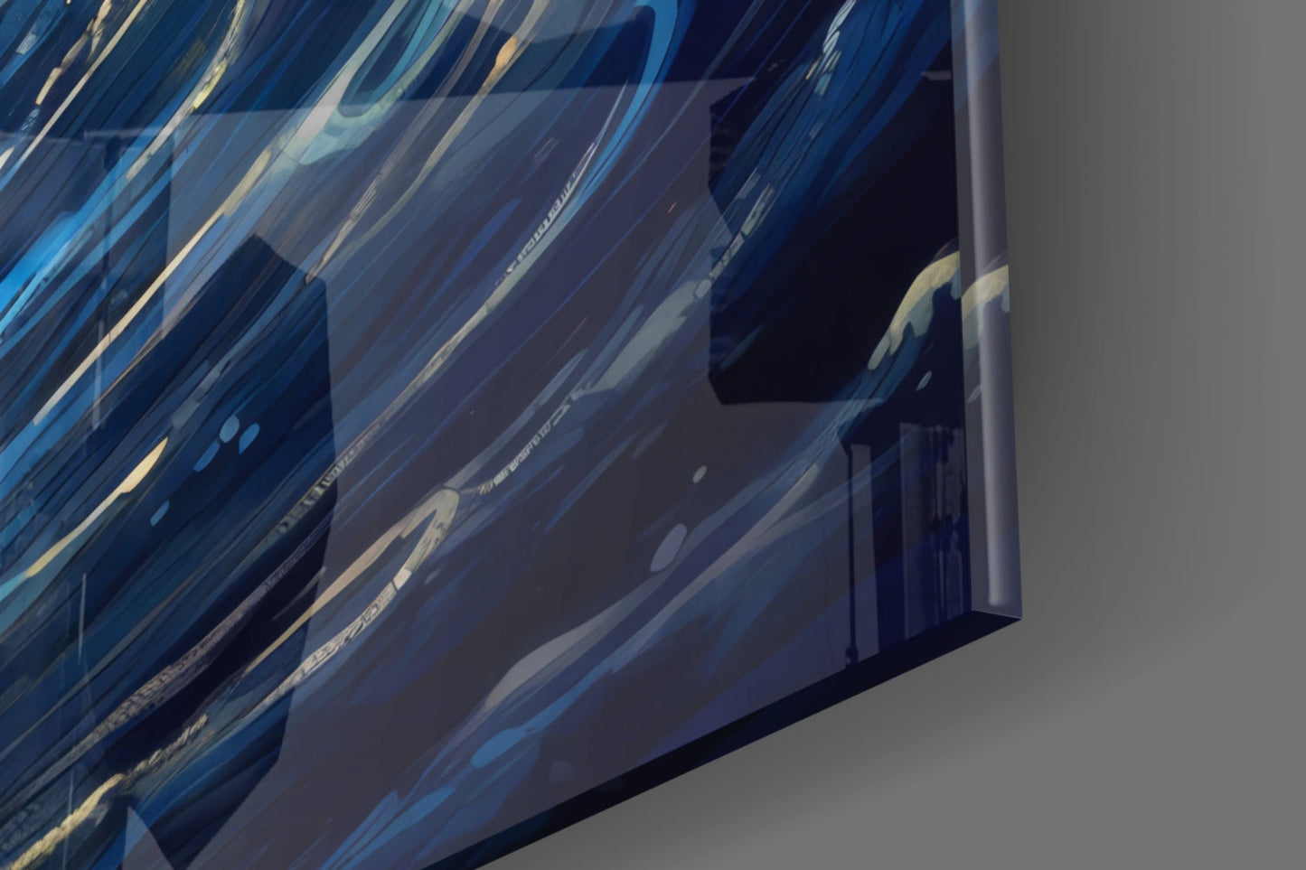 Surfing in Space Glass Wall Art