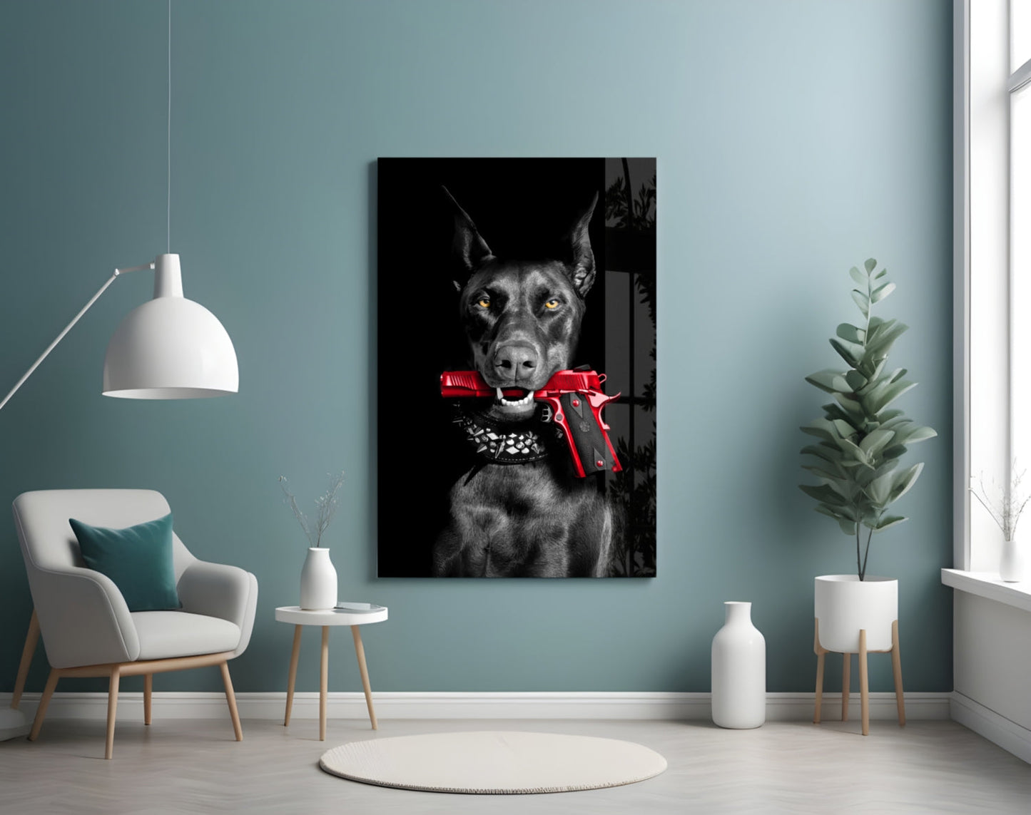 Gun Dog Glass Wall Art