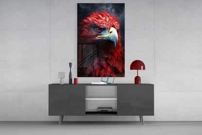 Red Eagle Glass Wall Art