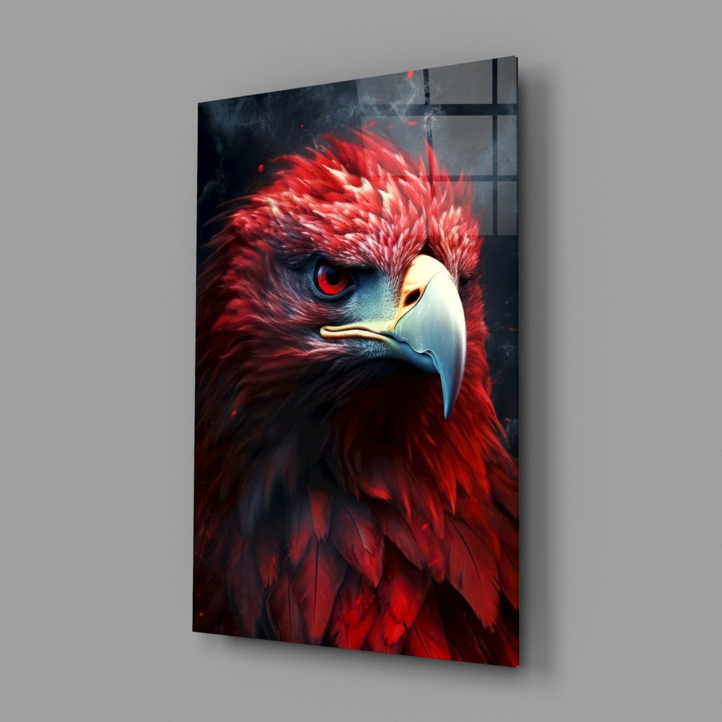 Red Eagle Glass Wall Art