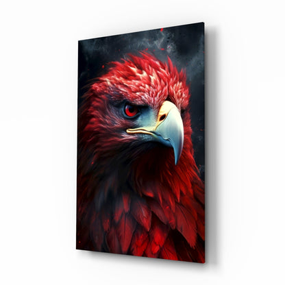 Red Eagle Glass Wall Art