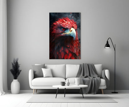 Red Eagle Glass Wall Art