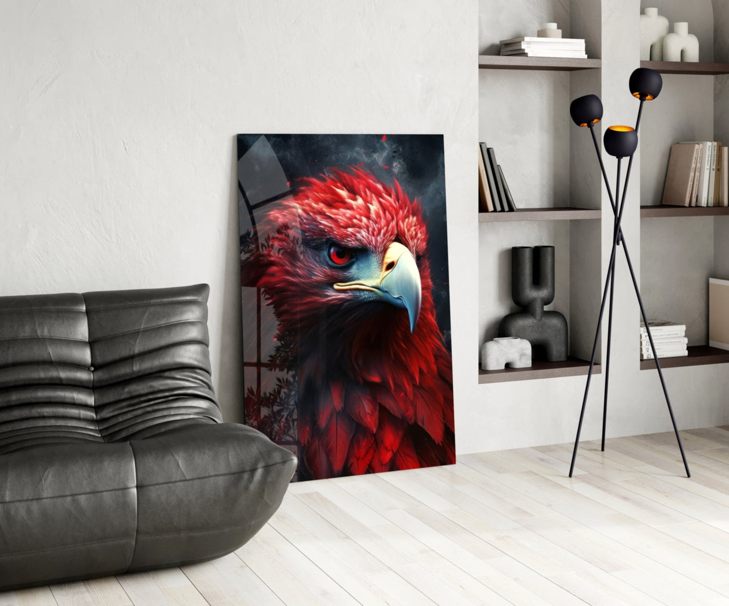 Red Eagle Glass Wall Art