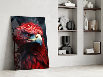 Red Eagle Glass Wall Art