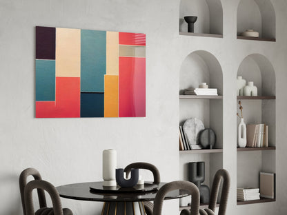 Color Block Rectangles Glass Wall Art