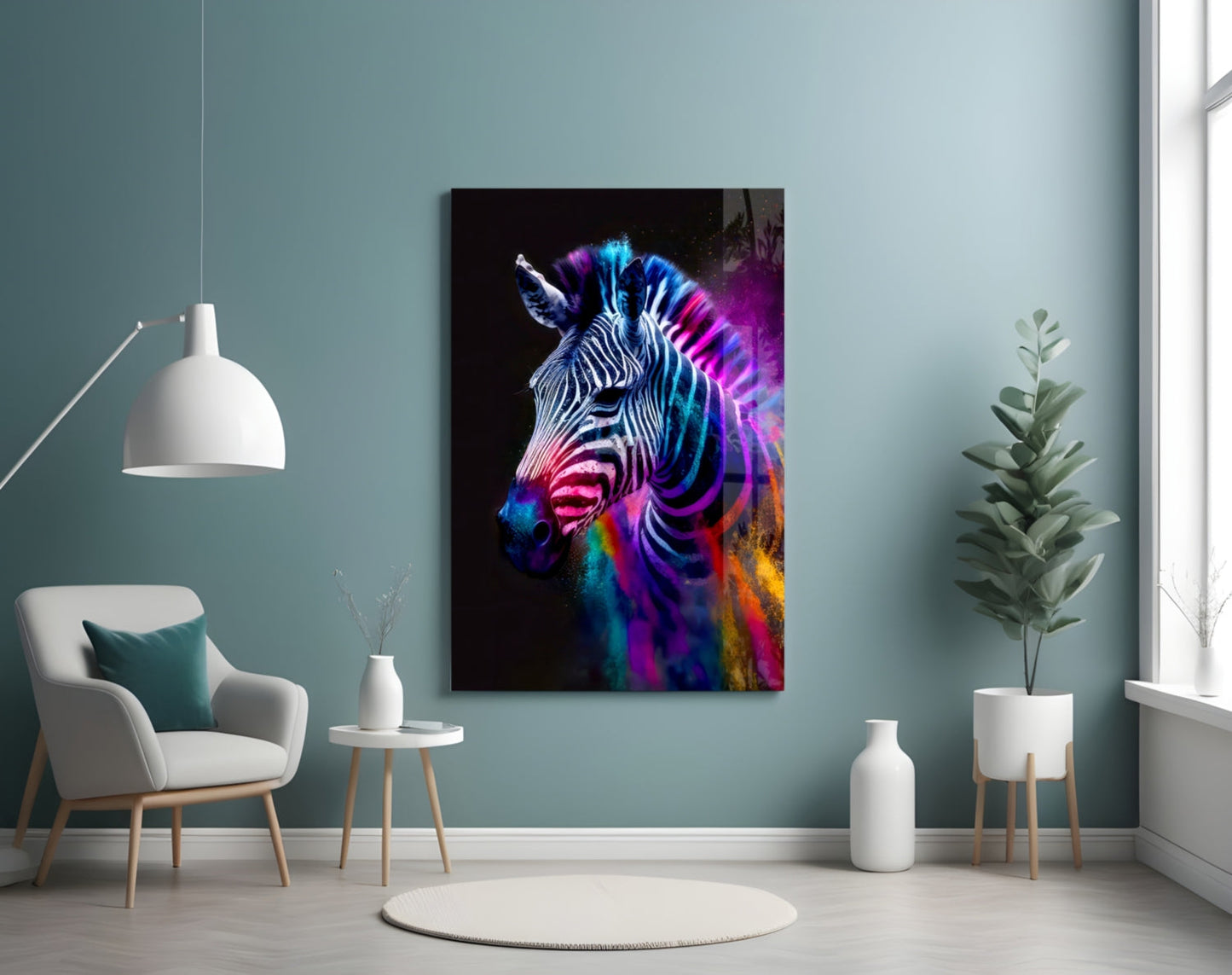 Zebra Glass Wall Art