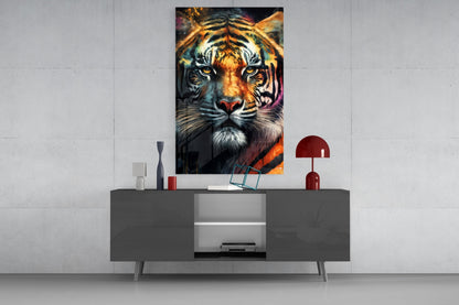 Face of the Tiger Glass Wall Art