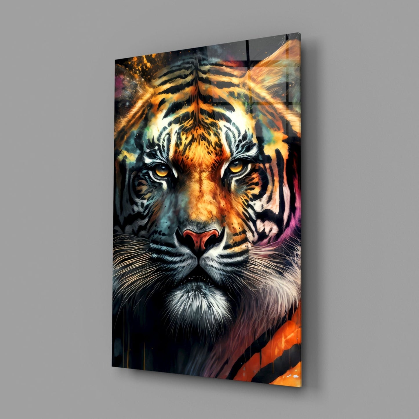Face of the Tiger Glass Wall Art
