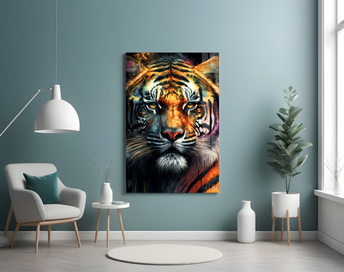 Face of the Tiger Glass Wall Art