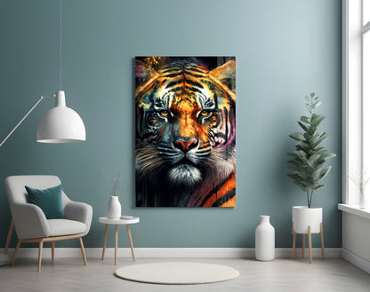 Face of the Tiger Glass Wall Art