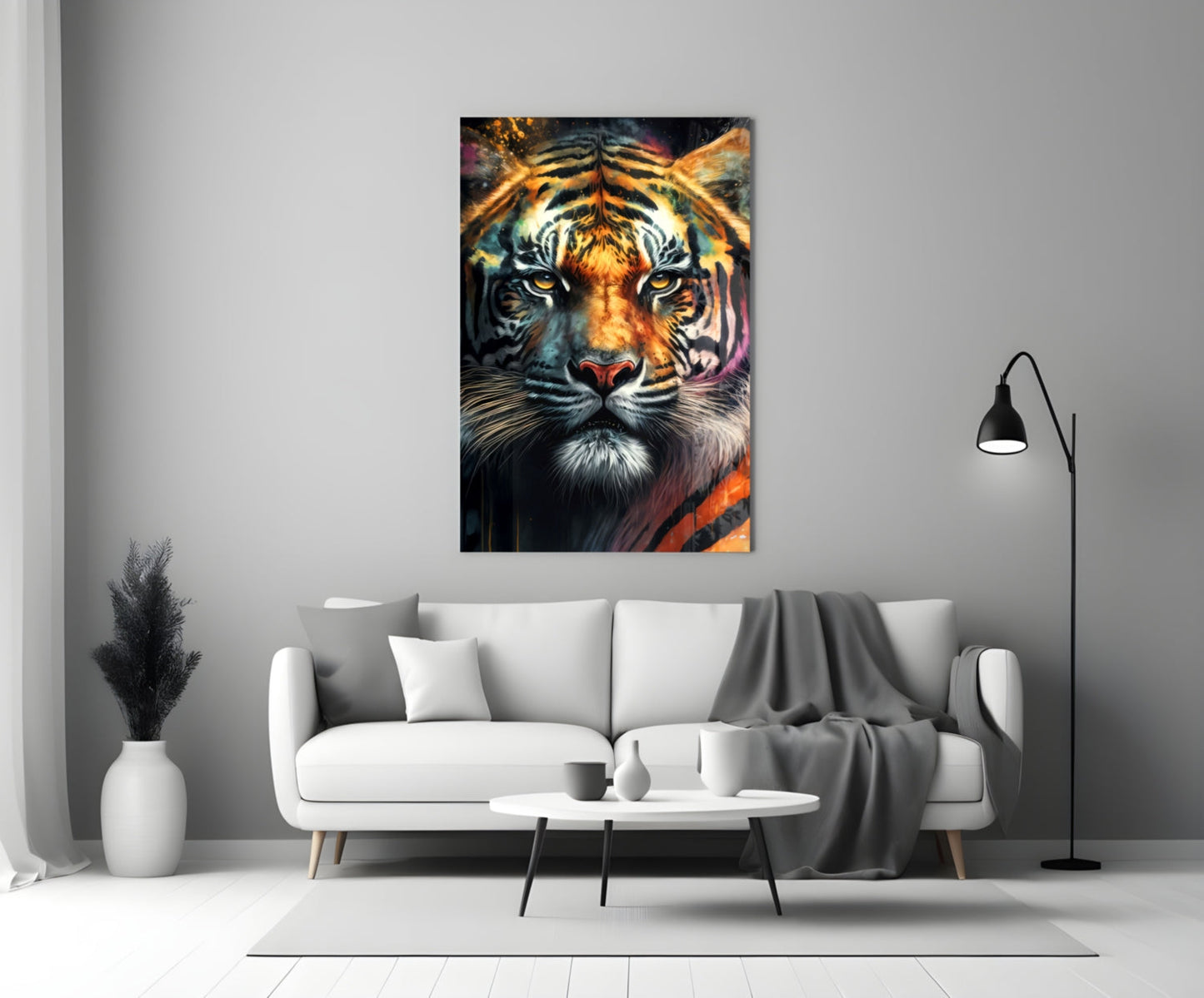 Face of the Tiger Glass Wall Art