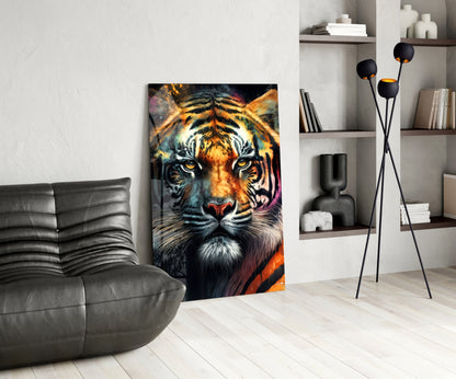 Face of the Tiger Glass Wall Art