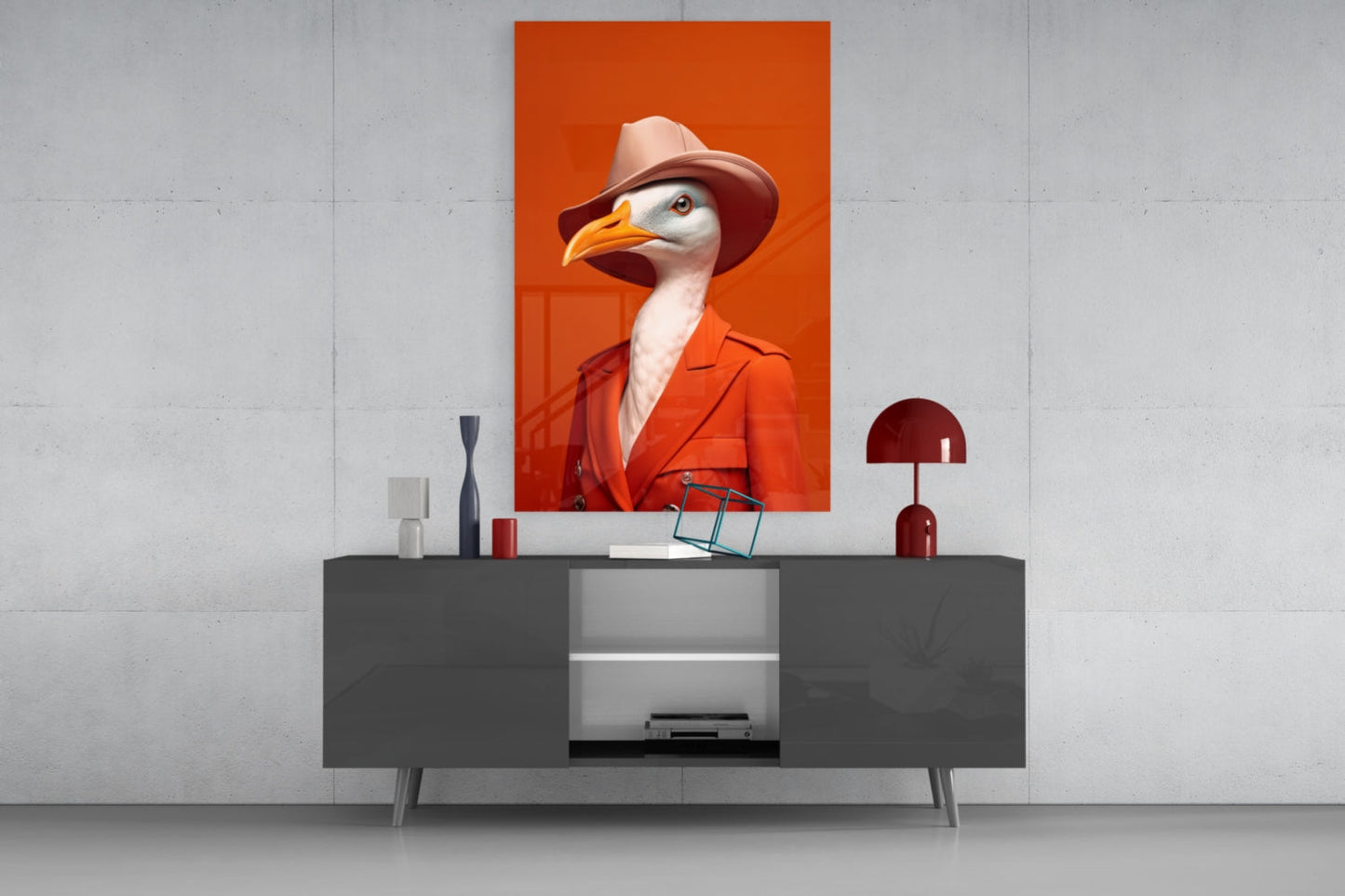 Bird Vogue Glass Wall Art