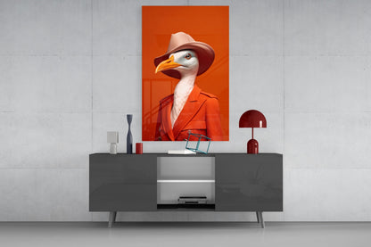 Bird Vogue Glass Wall Art