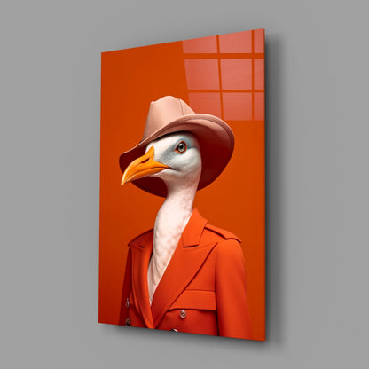 Bird Vogue Glass Wall Art