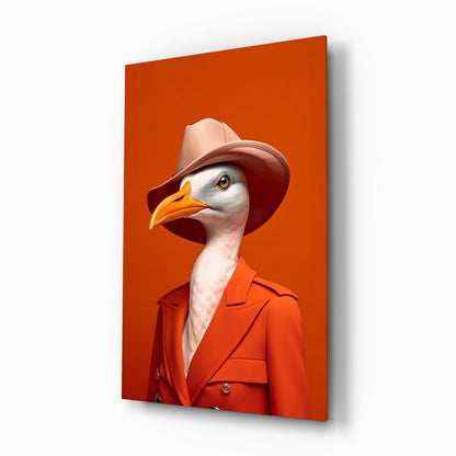 Bird Vogue Glass Wall Art