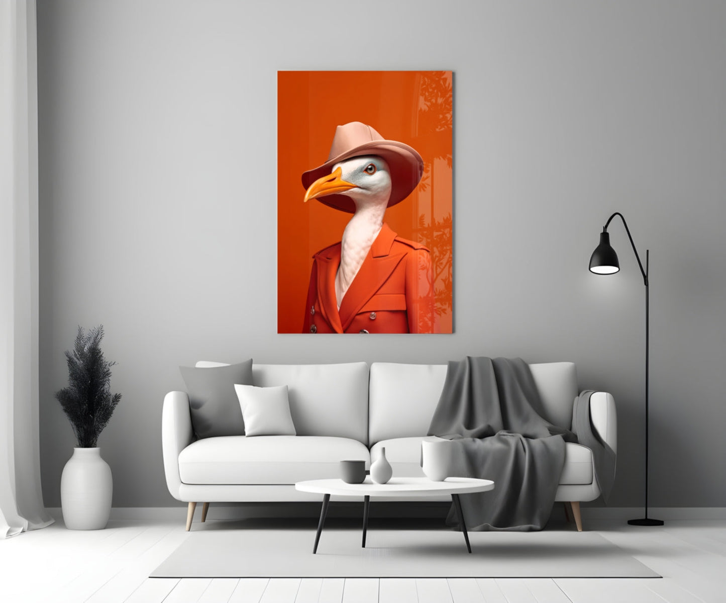 Bird Vogue Glass Wall Art