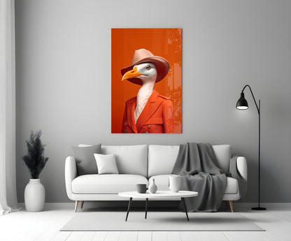 Bird Vogue Glass Wall Art