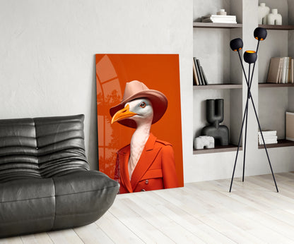 Bird Vogue Glass Wall Art