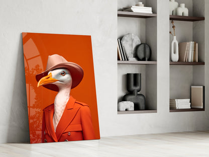 Bird Vogue Glass Wall Art