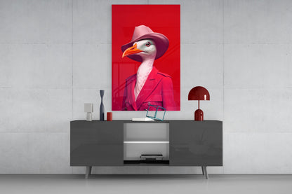 Bird Vogue Glass Wall Art