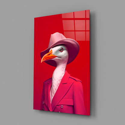 Bird Vogue Glass Wall Art