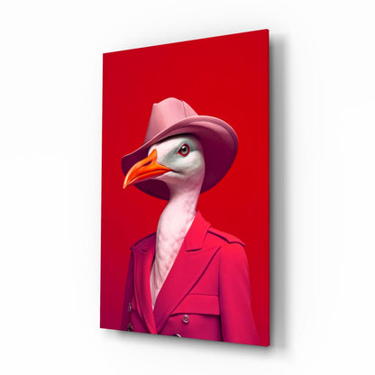 Bird Vogue Glass Wall Art