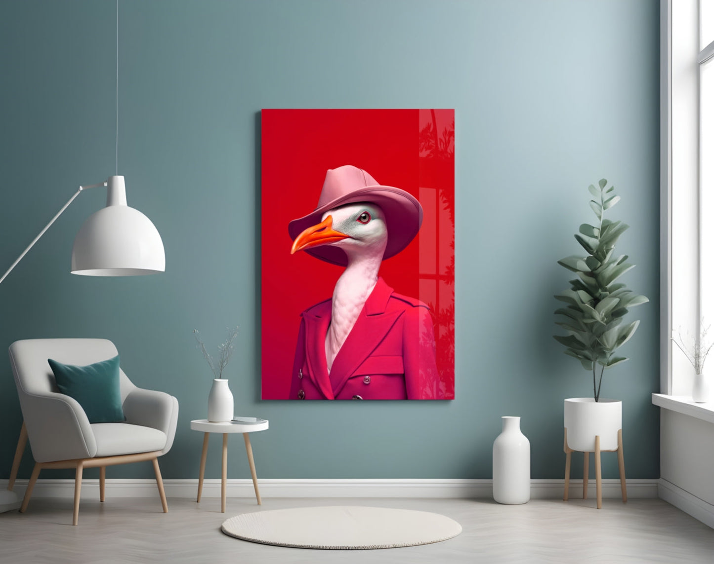 Bird Vogue Glass Wall Art