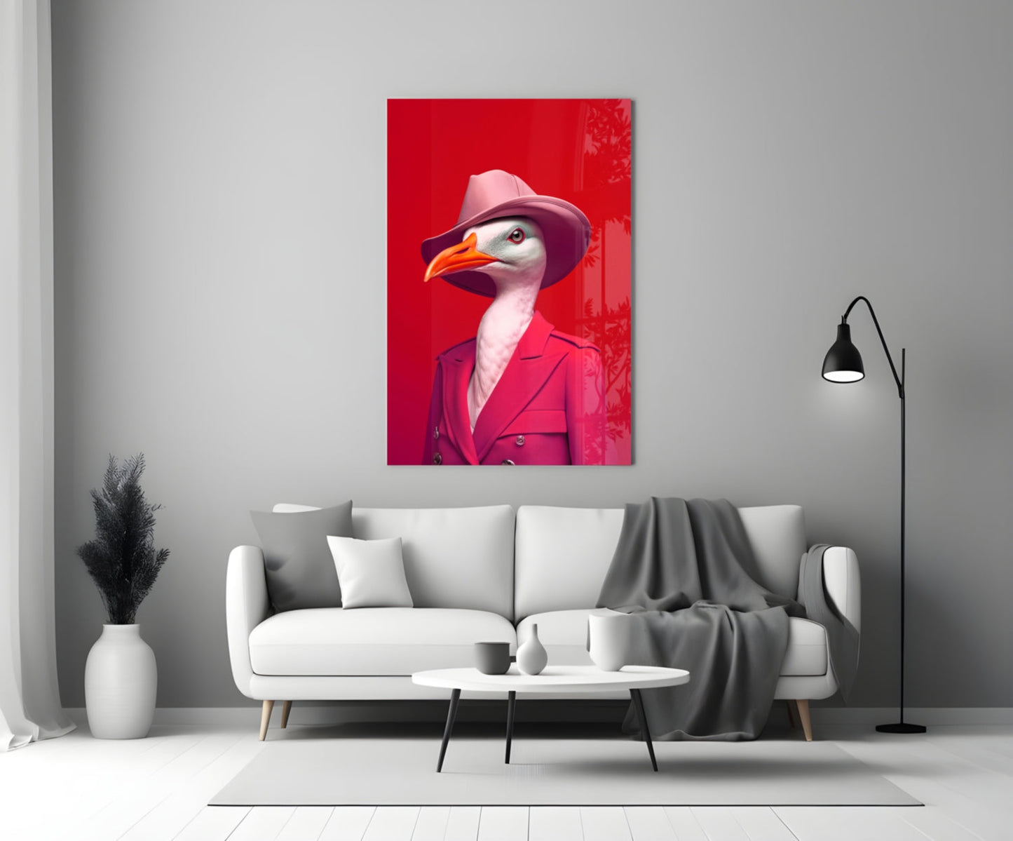 Bird Vogue Glass Wall Art