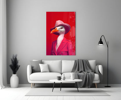 Bird Vogue Glass Wall Art