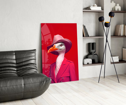 Bird Vogue Glass Wall Art