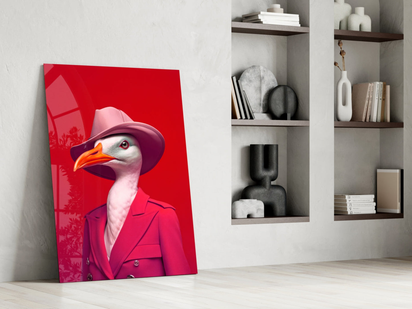 Bird Vogue Glass Wall Art