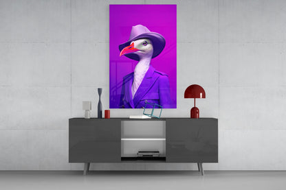 Bird Vogue Glass Wall Art