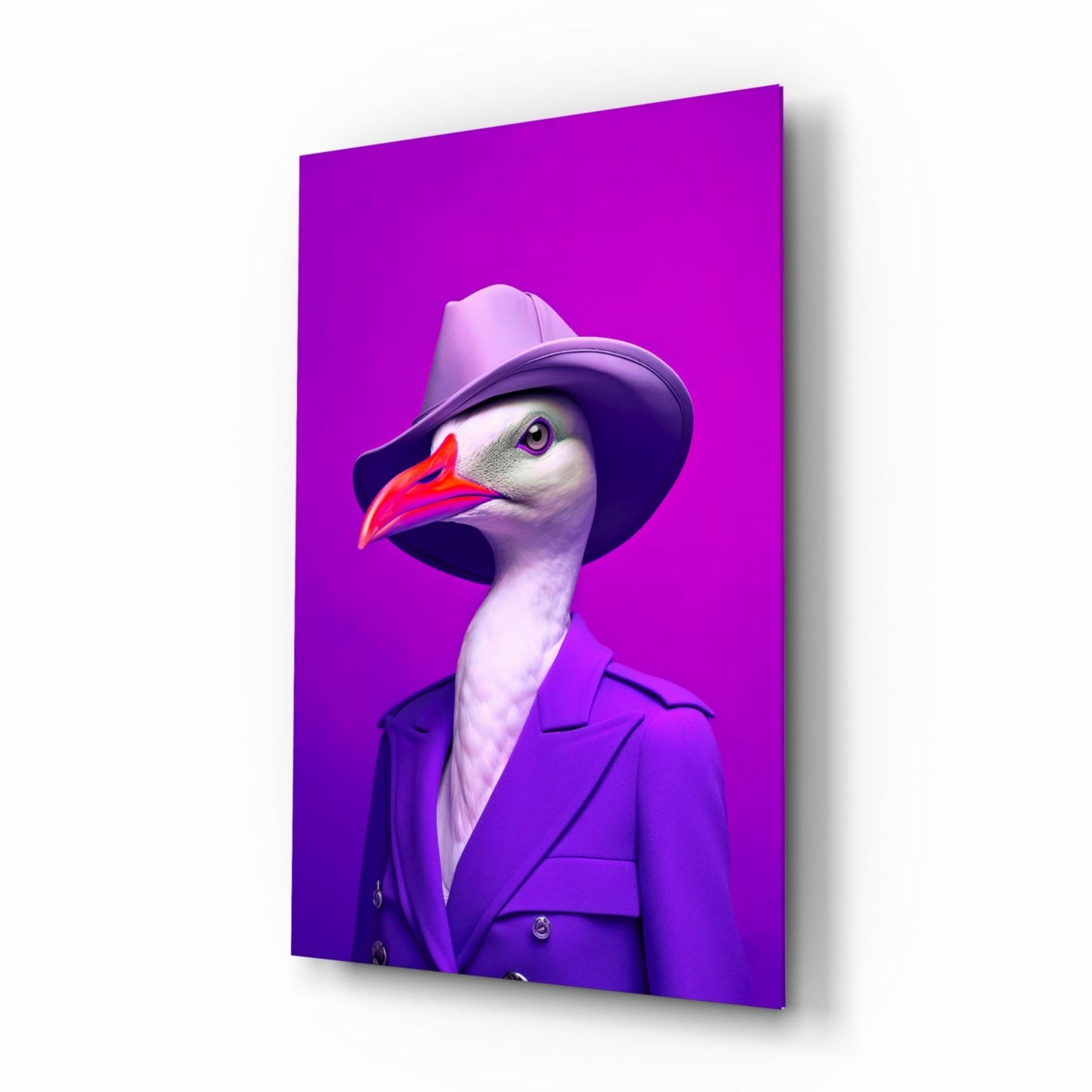 Bird Vogue Glass Wall Art
