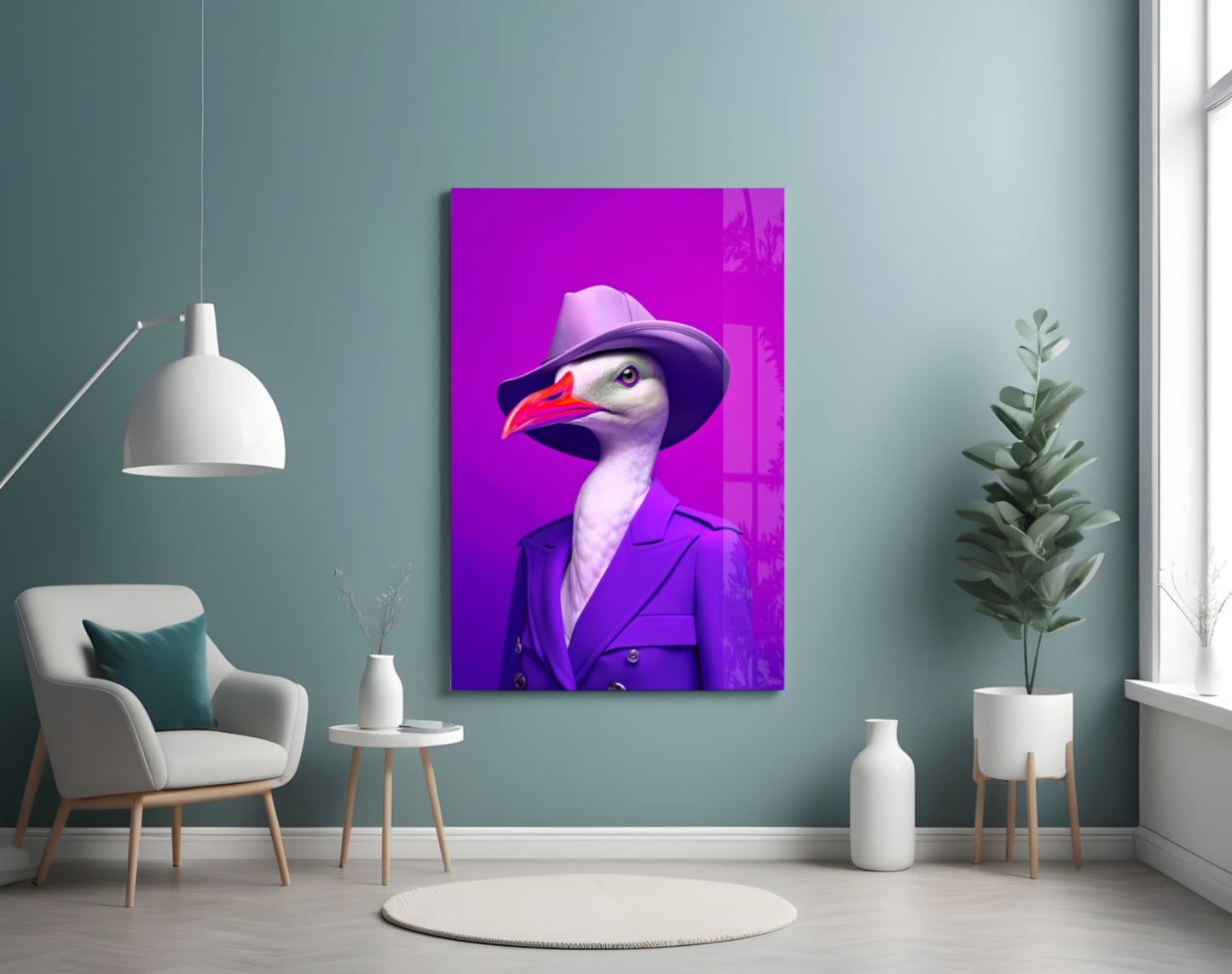 Bird Vogue Glass Wall Art