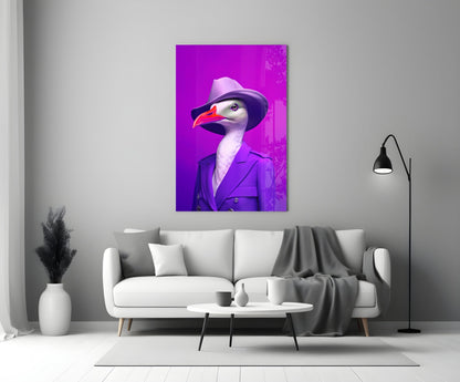 Bird Vogue Glass Wall Art