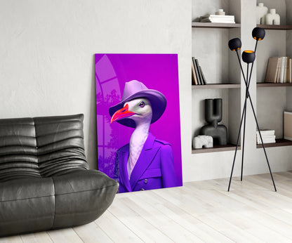 Bird Vogue Glass Wall Art