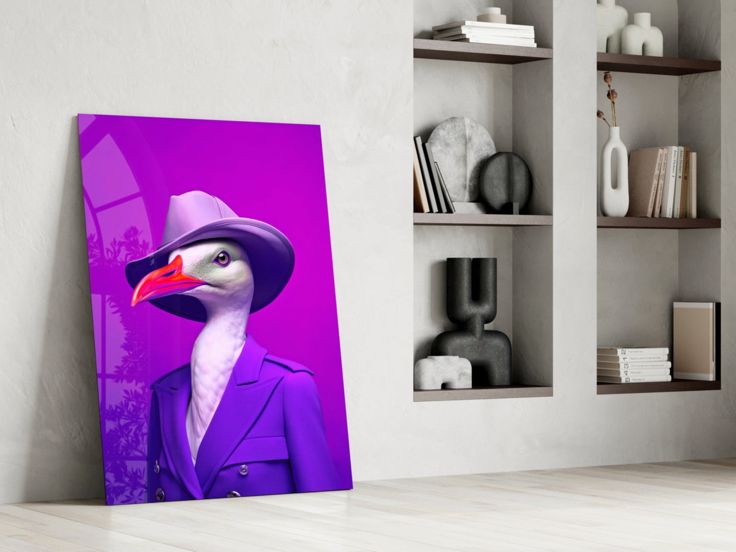 Bird Vogue Glass Wall Art