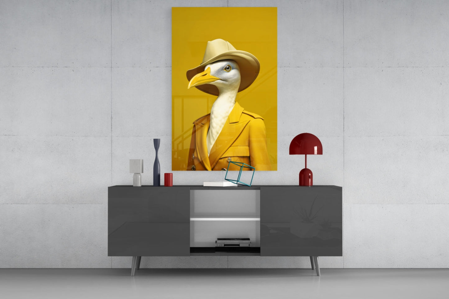 Bird Vogue Glass Wall Art