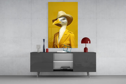Bird Vogue Glass Wall Art