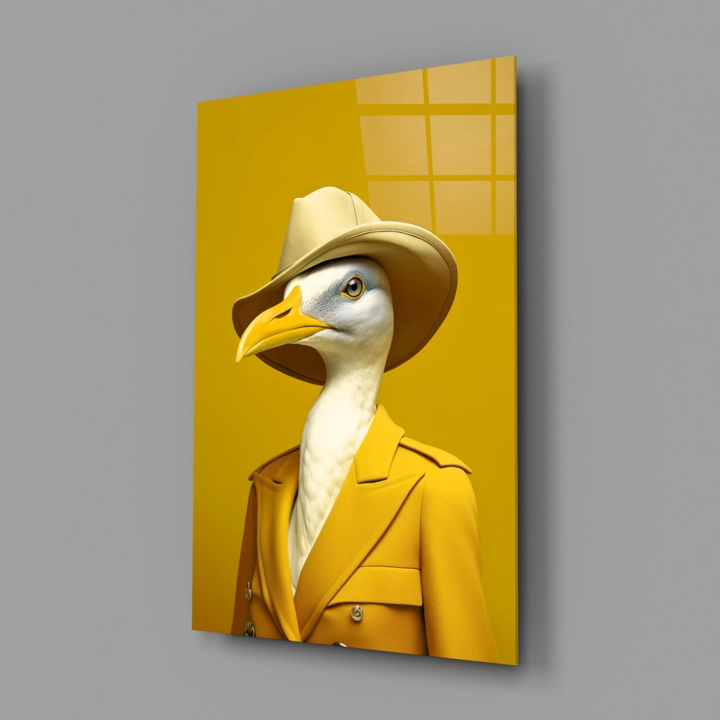 Bird Vogue Glass Wall Art