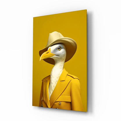 Bird Vogue Glass Wall Art