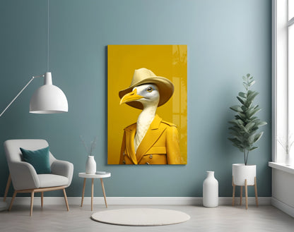 Bird Vogue Glass Wall Art