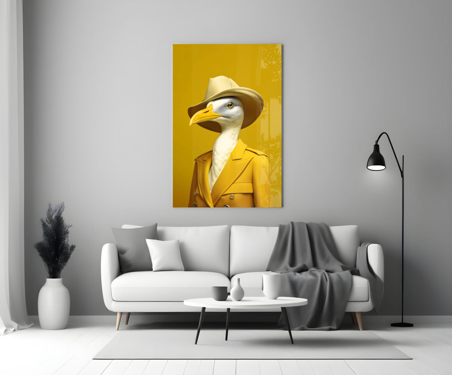 Bird Vogue Glass Wall Art