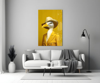 Bird Vogue Glass Wall Art